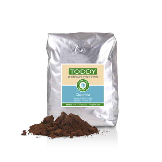 Five pound bag of Ground Toddy cold brew coffee in Columbia flavor