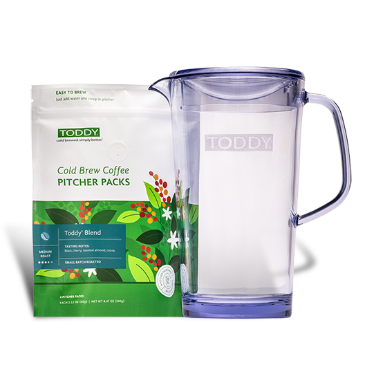 Toddy blend coffee in pitcher packs for cold brew. 